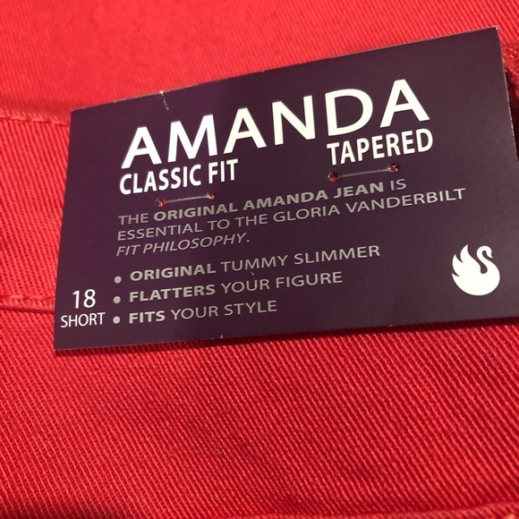 Gloria Vanderbilt 18 Short Womens Amanda Classic High Rise Tapered Jean - Picture 7 of 8